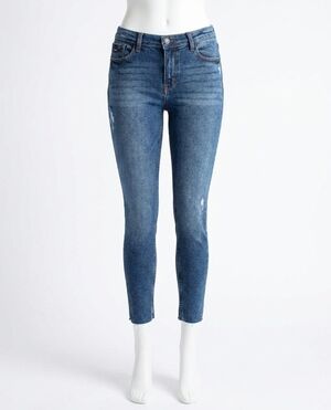 NEW KENSIE women's high rise raw hem skinny jean in ken lesina